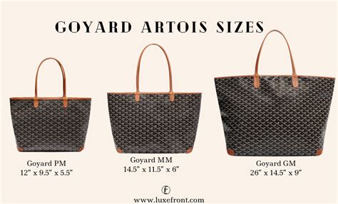 goyard pm dimensions|goyard size pm or gm.